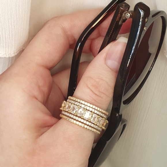 Super Pretty Rose Gold / Gold & Silver Set Rings - Picture 6 of 7